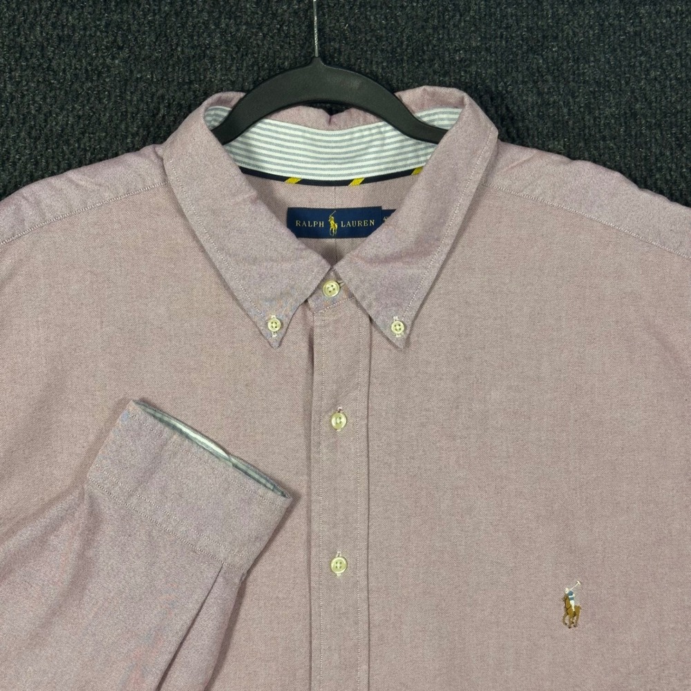 Polo Ralph Lauren Oxford Dress Shirt Mens 4XB Pink Long Sleeve Flesh Pony